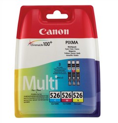 Canon Cli-526 I/Jcart C/M/Y PK3 4541B009                    202pp Yellow Ref 4541B009 [Pack 3]