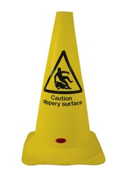Caution Slippery Surface Haz Cone Yellow                     text
