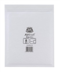 Jiffy Airkraft Bag 2 Jl-2 PK100                             mm White Ref JL-2 [Pack 100]
