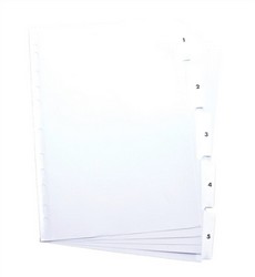 Elba Mylar Index 1-5 A4 Wht 100204623                       White Ref 100204623