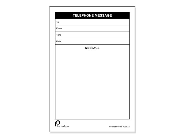 Officeteam Telephone Message Pad Pink 152x102mm Pack 10 #171